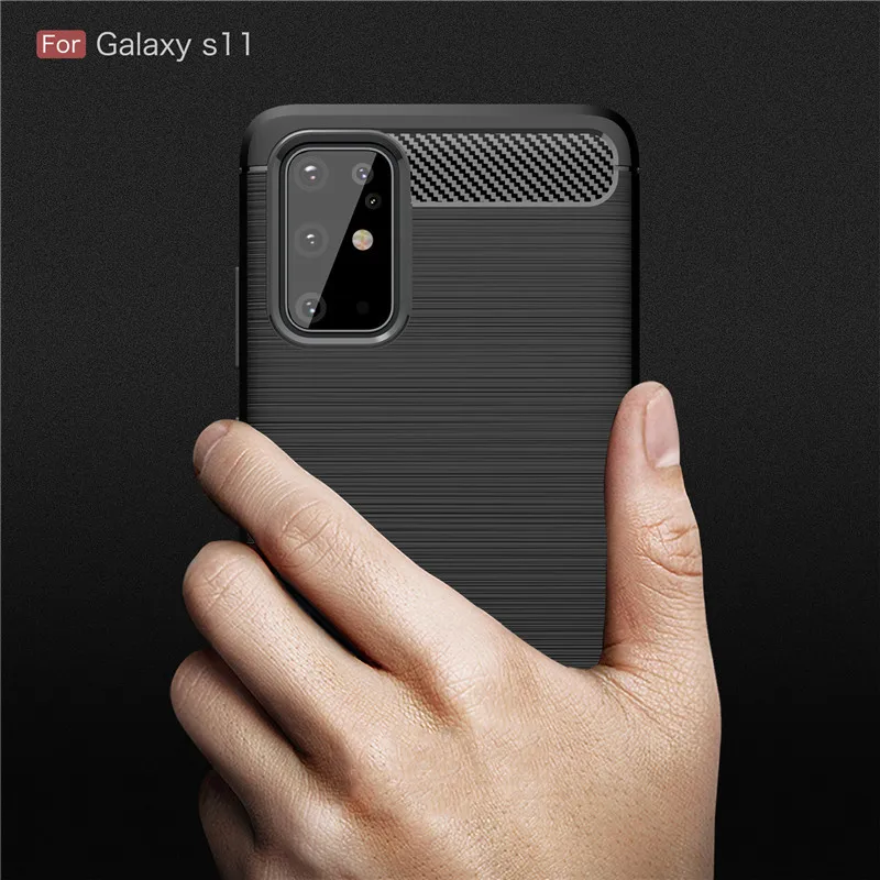 Чехол из углеродного волокна для samsung galaxy S11 силиконовый чехол мягкий ТПУ S20 Ultra Plus