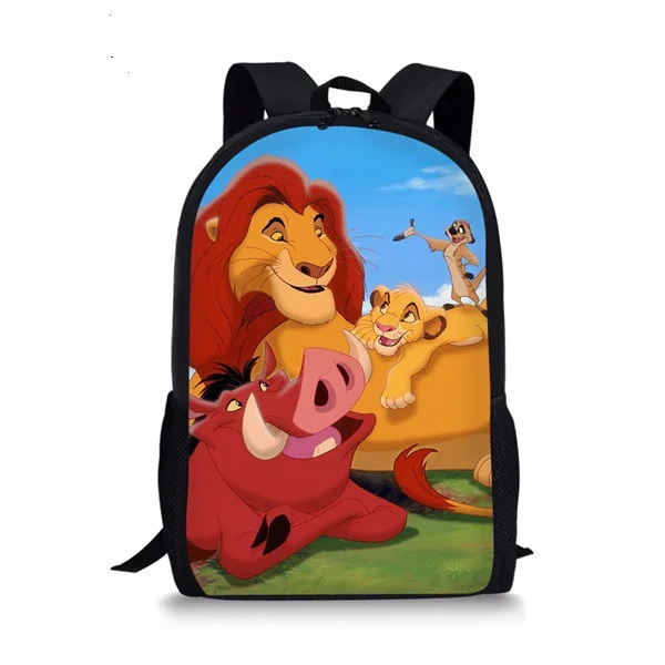 17-дюймовый рюкзак Mochilas infantis; Одежда для мальчиков и девочек школьные сумки для детей рюкзак с изображением короля льва школьная сумка Симба и принтом мультяшный рюкзак для детей Mochila - Цвет: as pictures