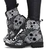 Digital Print Autumn Lady High Top Skull Pattern Martin Boot 2022 British PU Women's Fashion Work Boots ► Photo 3/6