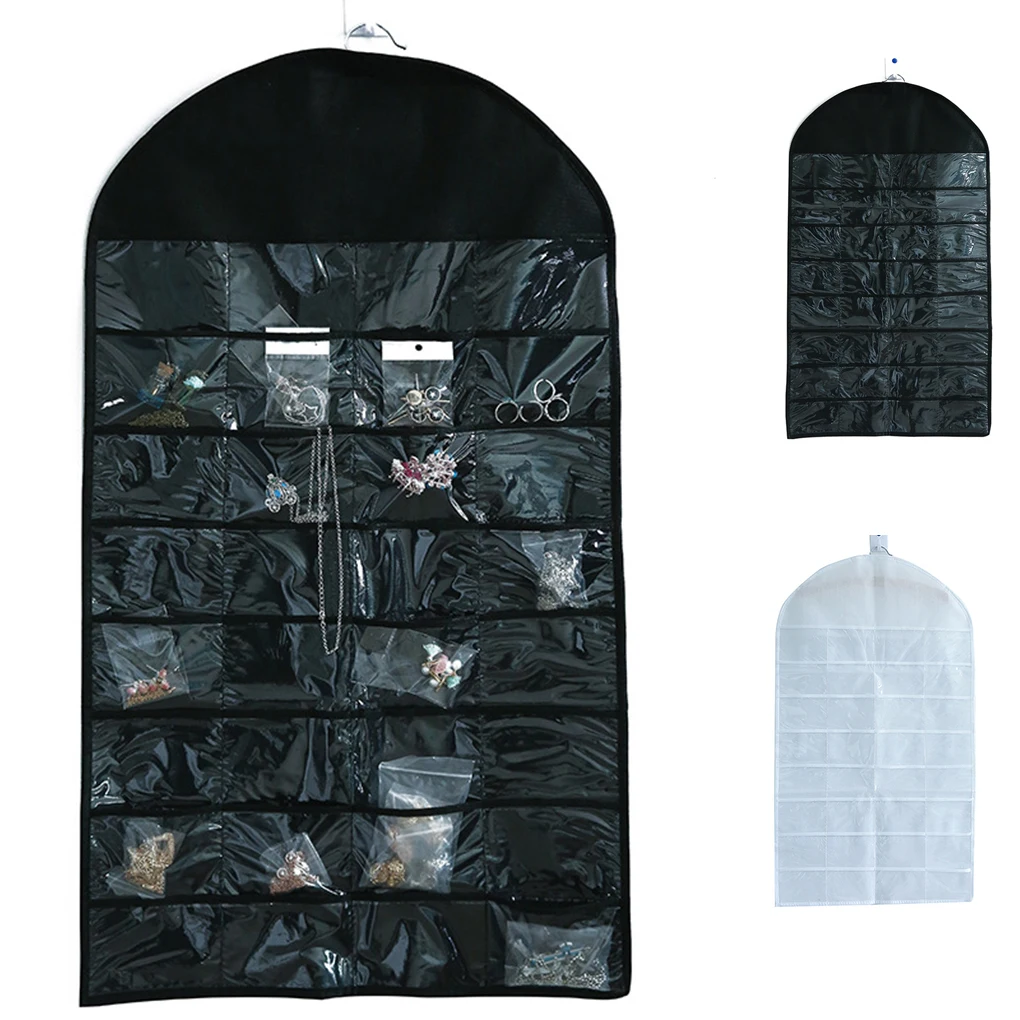 Jewelry Organizer 32 Pocket Organizer for Holding Jewelry Double Sided Storage Bag for Earring Necklace
