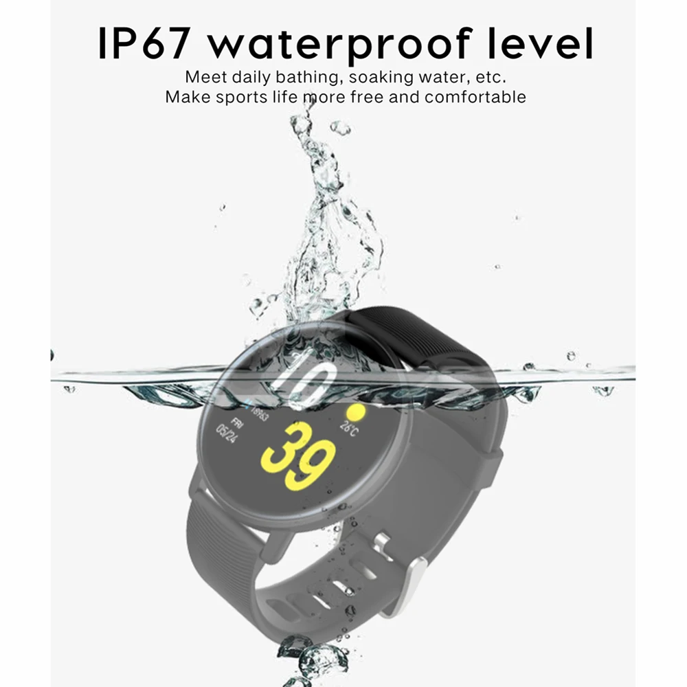 H5 Смарт-часы IP67 Водонепроницаемый мониторинг сердечного ритма сна фитнес-трекер контроль музыки спортивные часы для IOS Android