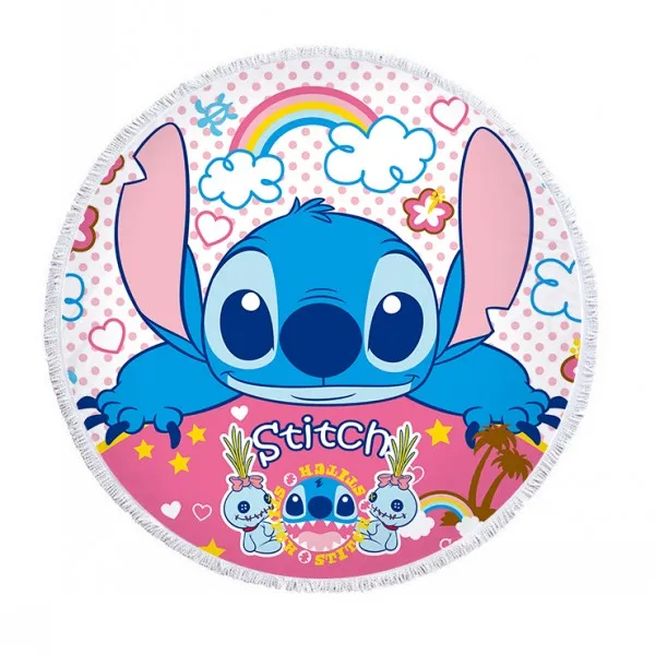Stitch 3 Минни Микки Маус серия стежка Spaderman София микрофибра пляжное полотенце Спорт купальное полотенце с кисточкой для детей мама - Цвет: Stitch 3