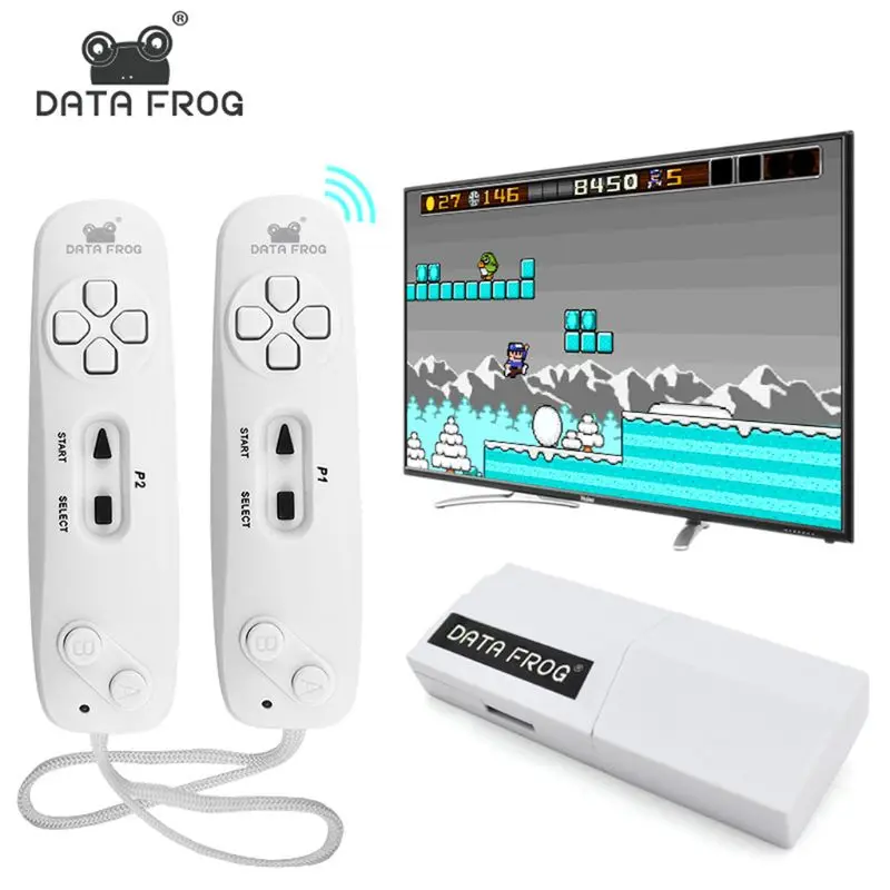 Data Frog Video Games Console Wireless USB Handheld Retro Game Built In 620 Classic 8 Bit Game Mini Console Move Duble Gamepad