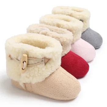 

Winter Baby Snow Boots Boys First Walkers Anti-slippery Soft Botton Girls Snow Boots Thicken Plus Velvet Toddler Snow Boots