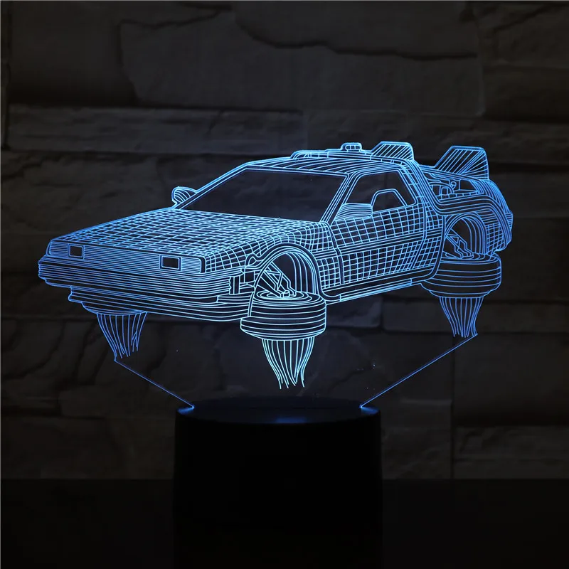 3D лампа Назад в будущее автомобиль новый подарок для кинофанатов яркая основа