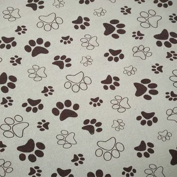 

Bear paw print canvas background cloth curtain fabric linen fabric handmade DIY craft fabric cotton fabric