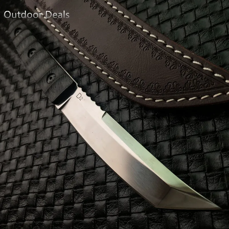 Высокое качество, японский самурайский катана, тактический нож, инструмент для самозащиты, TANTO D2, фиксированное лезвие, походные охотничьи ножи, подарок+ оболочка