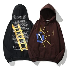 Harajuku Cactus Jack più alto nella stanza felpa con cappuccio uomo e donna Oversize Stranger Things felpa con cappuccio allentata felpe con cappuccio Streetwear