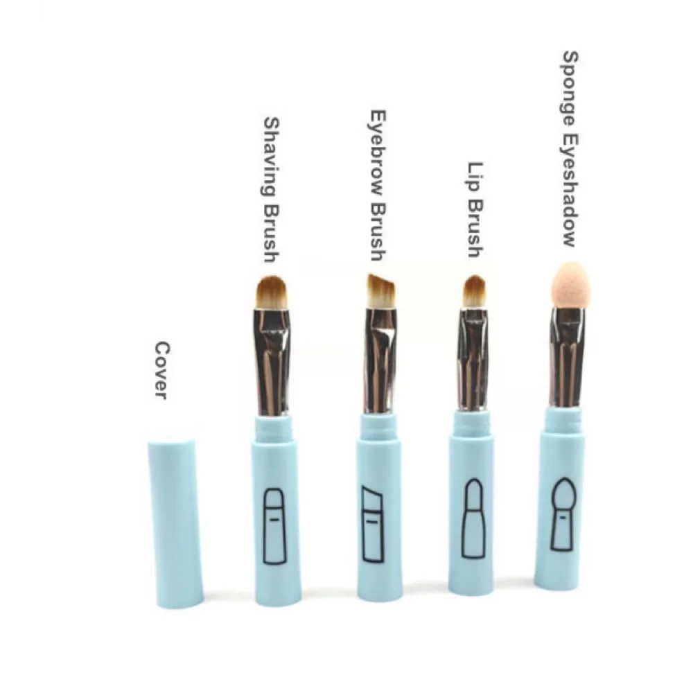 

Exquisite portable four in one cosmetic brush 4 set up makeup brush set eyebrow brush lip brush eye shadow brush easy to carry