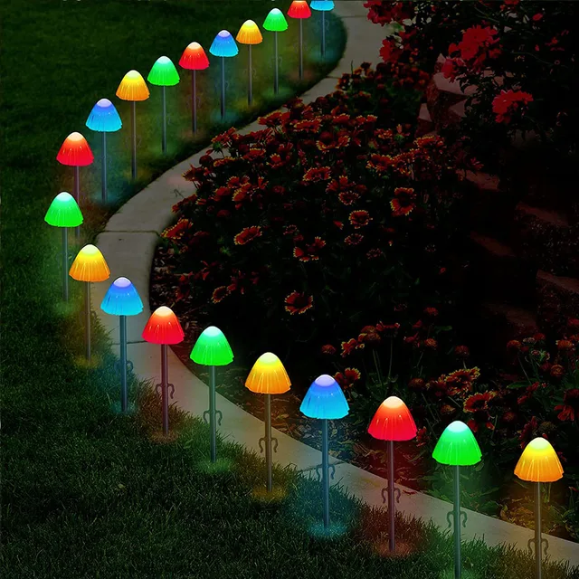 10/20/30 LED Solar Mushroom String Lights Outdoor Waterproof Fairy Light for Yard Garden Patio Wedding Christmas Decoration Multicolour