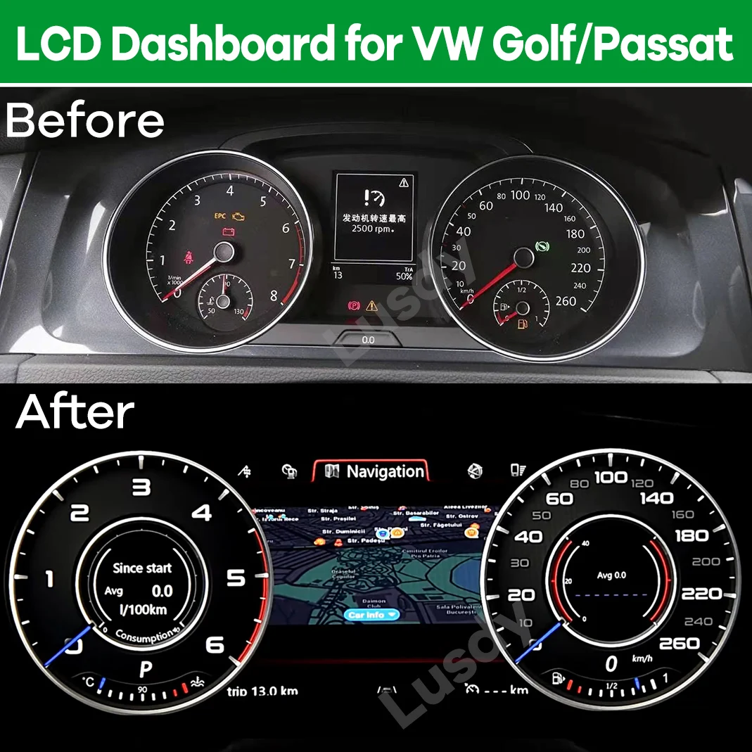 Digital Dashboard Panel Virtual Instrument Cluster Cockpit Lcd