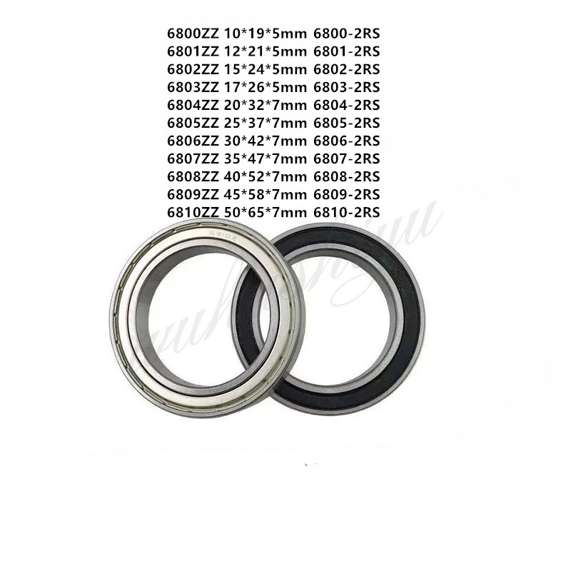 6800/6801/6802/6803/6804/6805/6806/6807/6808/6809/6810-2RS Thin Wall Metal Shielded Bearing Rubber Sealed Bearing Ball Bearings Bearing Diameter : 1PCS, Length : 6807 2RS 35x47x7mm 