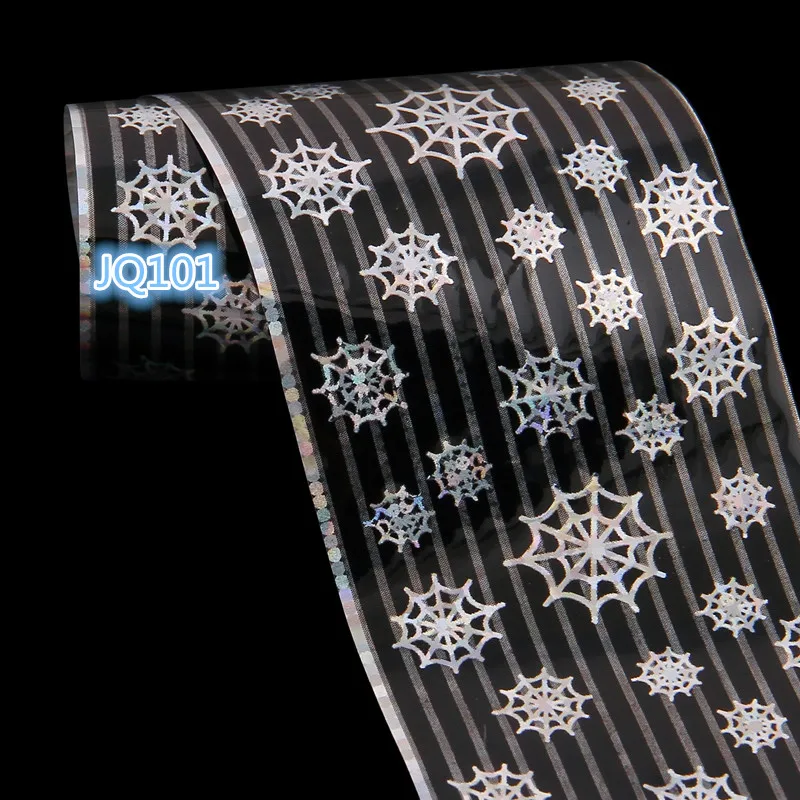 Christmas Sticker On Nails DIY Nail Art Transfer Foil 3D Snowflake Flowers Star Adhesive Tips Gel Polish Accessories 4*100cm - Цвет: 101