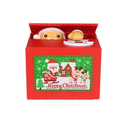 Coffre fort de noël avec musique, tirelire électronique mignonne de noël, boîte d'épargne automatique pour pièces de monnaie 