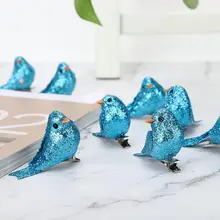 Искусственные Птицы 12 шт. блестящая красивая имитация птицы Декор Искусственные Птицы Украшение дома реквизит Голубое украшение дома
