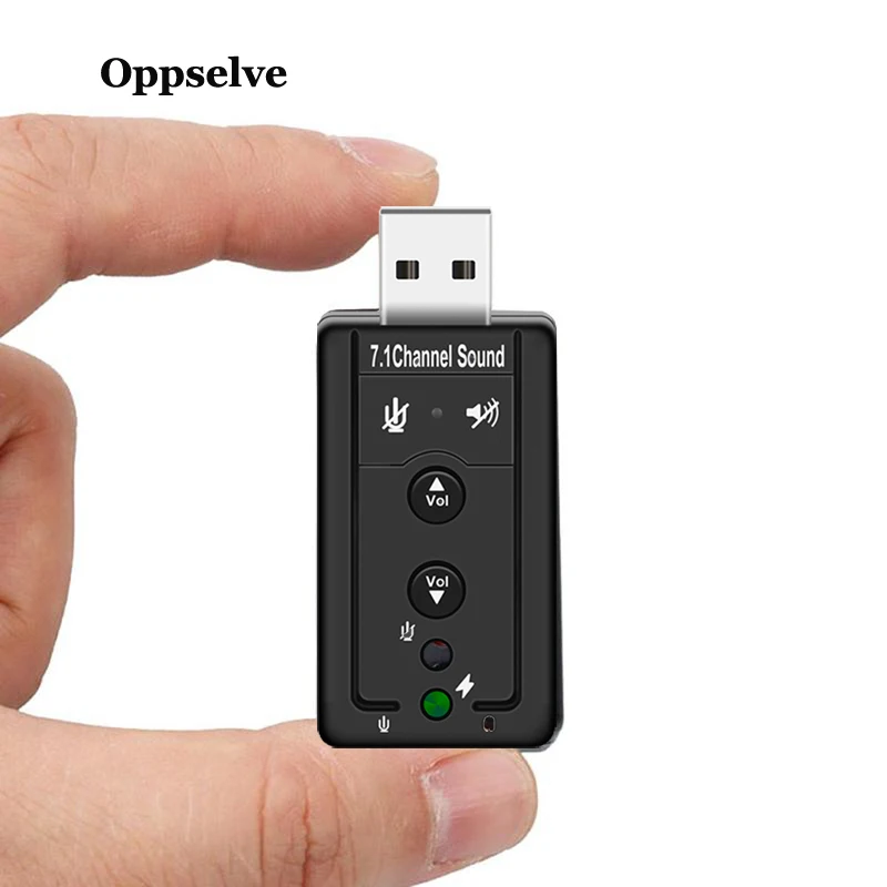 Внешняя мини звуковая карта Oppselve USB 2 0 7 1 каналов 3D аудио адаптер конвертер 3 5 мм