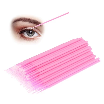 

Hot Sale Disposable Eyelash Brush Cleaning rod Eyebrow Eye Lip Pregnant eyelash swab for tattoo Cotton Swab 100Pcs/Pack