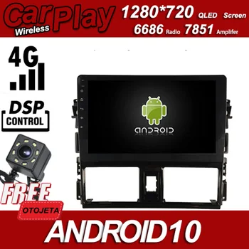 

Zinc Alloy Case Car Android 10 Player for Toyota Vios Yaris 2016 Multimedia Wireless Carplay Bluetooth GPS Radio Head Unit