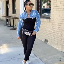 Осенняя джинсовая куртка с дырками, Весенняя винтажная Свободная джинсовая куртка с длинным рукавом, женская укороченная куртка