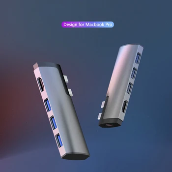 

Basix USB C HUB USB HUB to USB 3.0 HDMI Adapter for MacBook Pro Air HUB Thunderbolt 3 Dock USB Splitter Dual Type C HUB