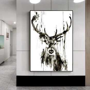 

Abstract Animal Chicken Rabbit Deer Canvas Wall Art Oil Painting On Canvas Print Poster for Home Living Room Decor Cuadros