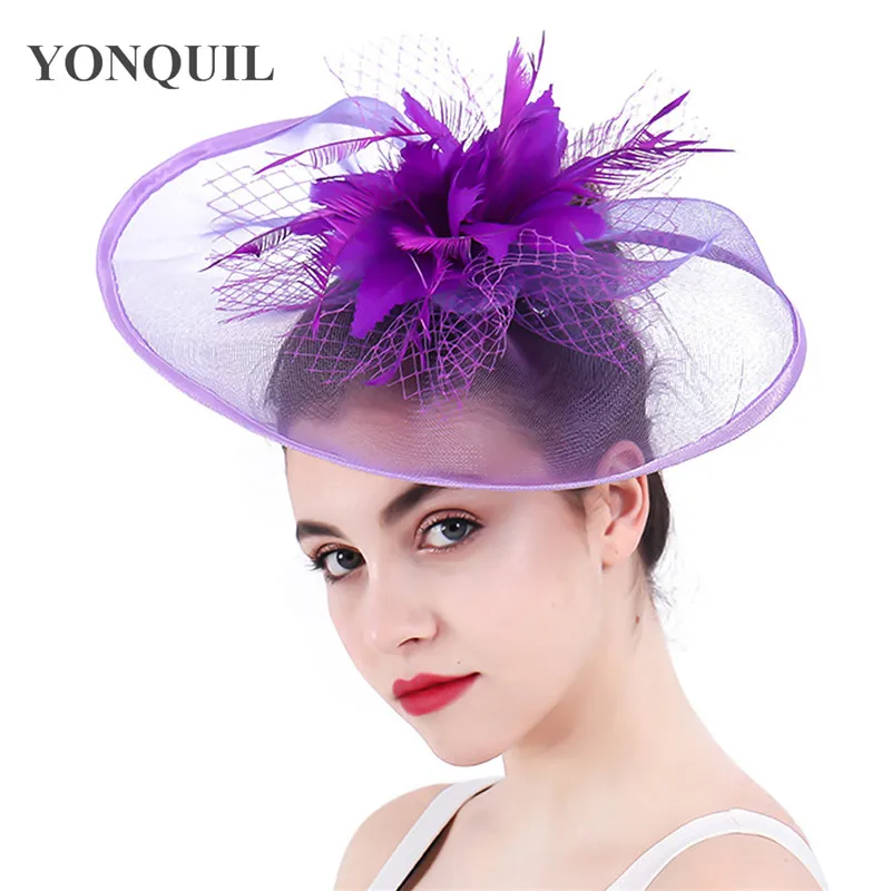 Purple Wedding Fascinators Hat Elegant 