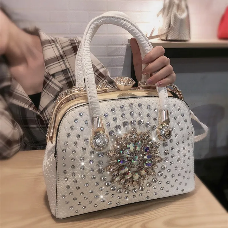 Women Evening Bag Clutch Shoulder Bags Acrylic Diamond Lattice Handbags Colorful 