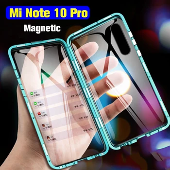 

Double Sided Glass Case For Xiaomi Mi Note 10 Pro Cases Magnetic Metal bumper Cover on xiomi Note10Pro Coque note10 10pro phone