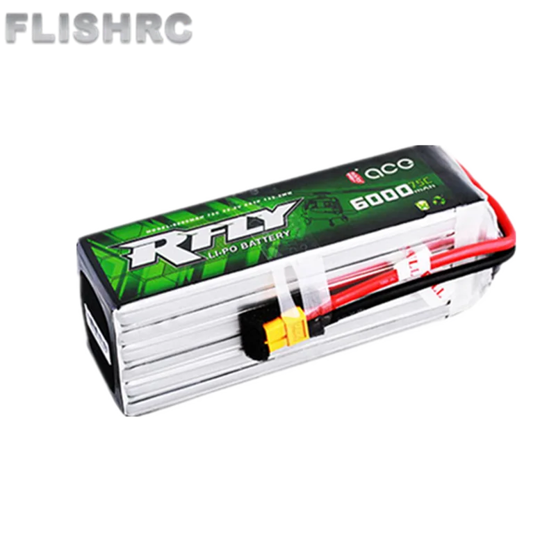 1PCS ACE RFLY R-fly Lipo Battery 6000mAh 22.2V 6S 75C Battery for 700 Helicopter