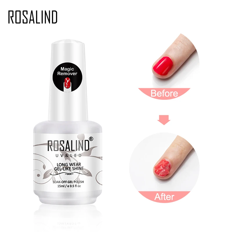 

ROSALIND 15ml Nail Gel Polish Magic Remover Soak Off Gellak For Nails UV Polygel Liquid Varnish Remover Manicure