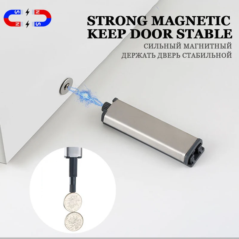 Magnetic Cabinet Catches 10PCS Stainless Steel Push to Open Damper Buffer Invisible