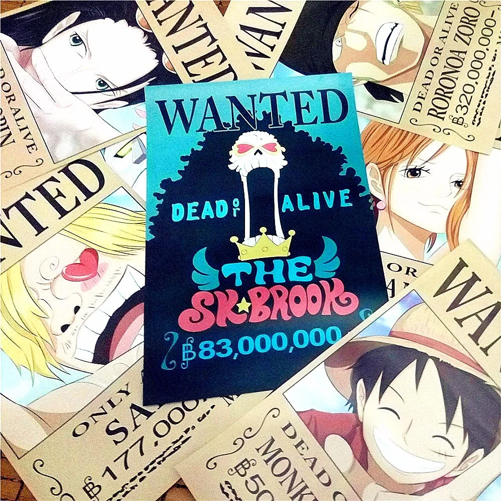 8*(42x29 см) Новые one piece Wanted плакаты аниме плакаты наклейки на стену