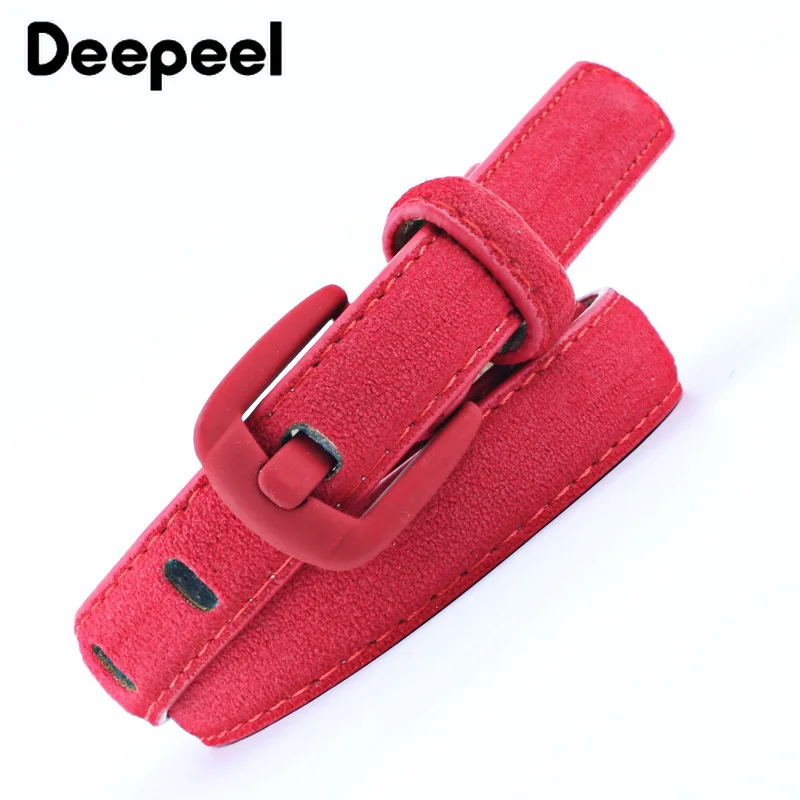 

Deepeel1pc 2*103cm Women Suede Pin Buckle Belt Candy Colors Frosted Buckle Head Decoration Female Student Apparel Girdle YB689