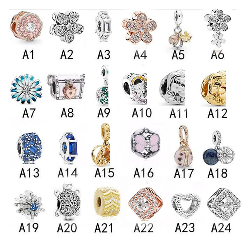 Cuentas originales de plata 925 para mujer, dije con forma de corazón, compatible con pulsera abalorio, joyería|Cuentas| -