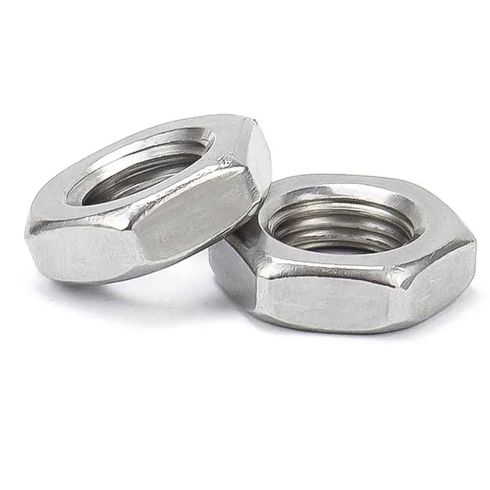 Hexagon Nuts 4/10Pcs Fine Thread M6 M8 M10 M12 M14 M16 Pitch 0.75/1/1.25/1.5 304 A2-70 Stainless Steel Hex Hexagon Thin Nut Jam Nut DIN439
