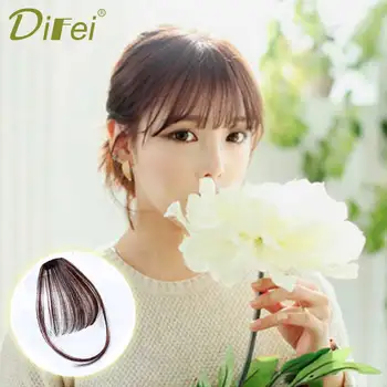 

DIFEI Short Straight Synthetic Bangs Women Natural Short Fake Hair Piece Clip In Hair Extensions High Temperature Fiber