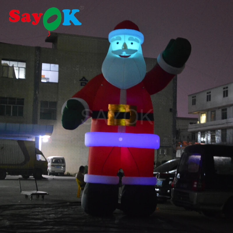 Sayok 16,4 футов надувной Санта-Клаус со светодиодной подсветкой гигантский надувной Санта-старый человек для Рождественского украшения на открытом воздухе