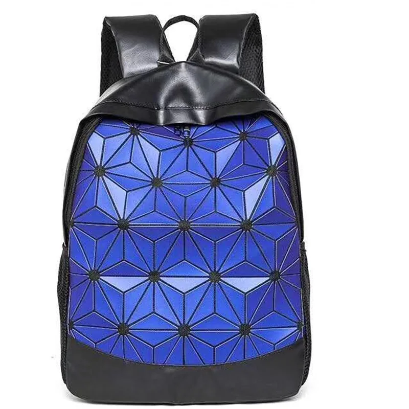 

2019 New Style Laser Geometry Graphics Backpack Occident Fashion Student Backpack Large Capacity Rhombus Backpack