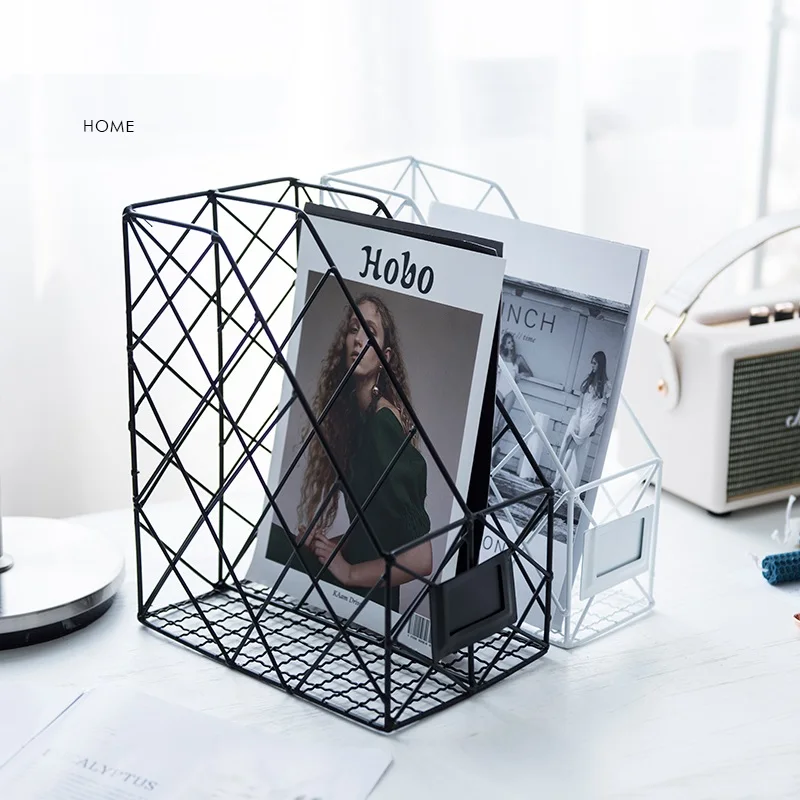 

Nordic Iron 2-Layers File Storage Rack Home Office Desktop Book Magazine Finishing Rack Rose Gold Office Table Storage Shelf New