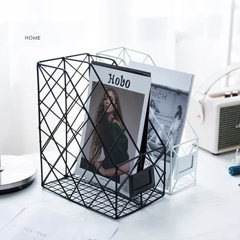 

Nordic Iron 2-Layers File Storage Rack Home Office Desktop Book Magazine Finishing Rack Rose Gold Office Table Storage Shelf New