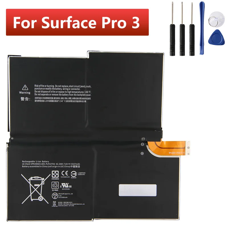 

Original Replacement Tablet Battery For Microsoft Surface Pro 3 Pro3 5547mAh with Tools