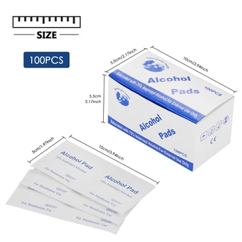 

Compact And Lightweight 100pcs Disposable Alcohol Pads Alcohol Wipes Cleaning Cloth For Eyeglasses Mobile Phone Door Handle