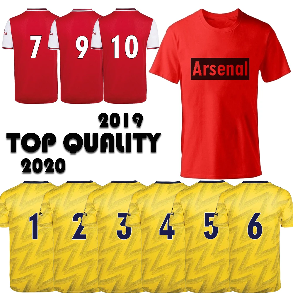 

2018 2019 2020 Men Red Arsenal Fashion T Shirts Big Szie S-2XL Home Away Third O-Neck Arsenal Adult Tops Kids Casual Jersey