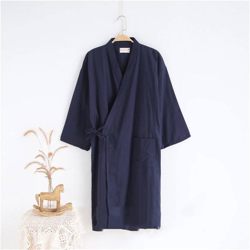Японский стиль кимоно кардиган платье для женщин Yukata мужчин Haori хлопок юката Халат тонкий корейский Ночная рубашка костюм самурая пижамы - Цвет: Color 15 Men