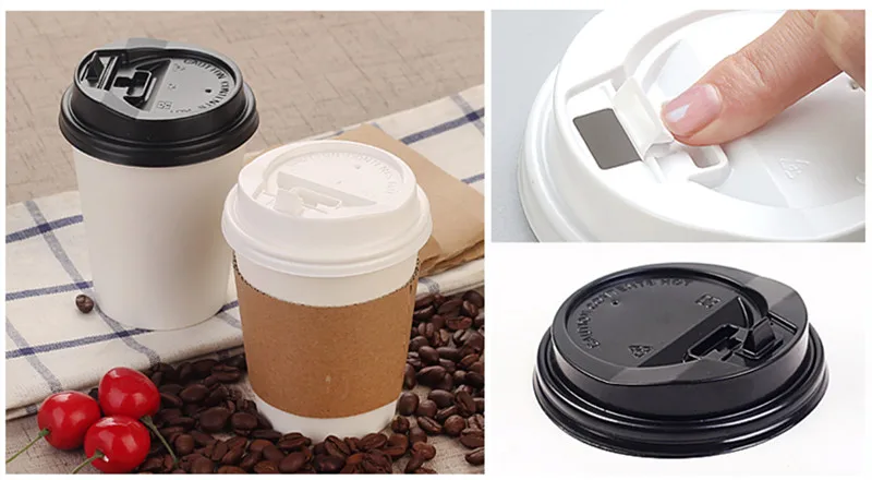 50 шт толстый одноразовый для кофе молочный чай Горячие Бумажные стаканчики на вынос упаковочные кружки с крышками и крафт-бумажные чашечные рукава