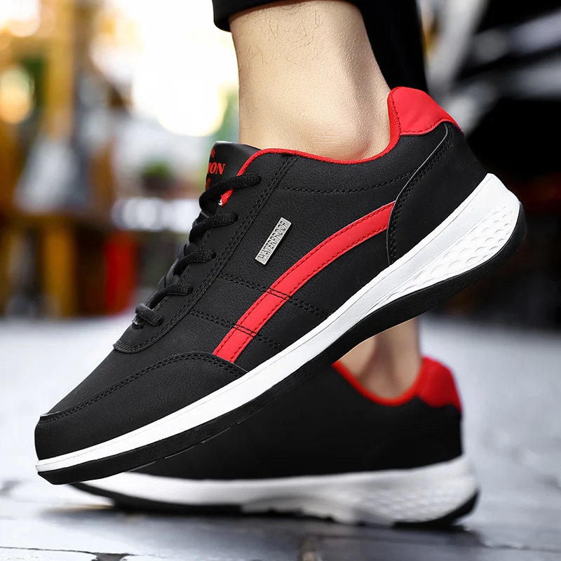 Men's Sports Casual Shoes Fashion PU Leather Shoes Outdoor Spring/Autumn Comfortable Flat Sneakers