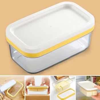 

Butter Box Home Sealing Cutting With Lid Food Portable Storage Kitchen Container Dish Keeper Cheese Rectangle