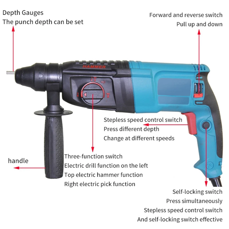 Electric Rotary Hammer Drill Hammer 