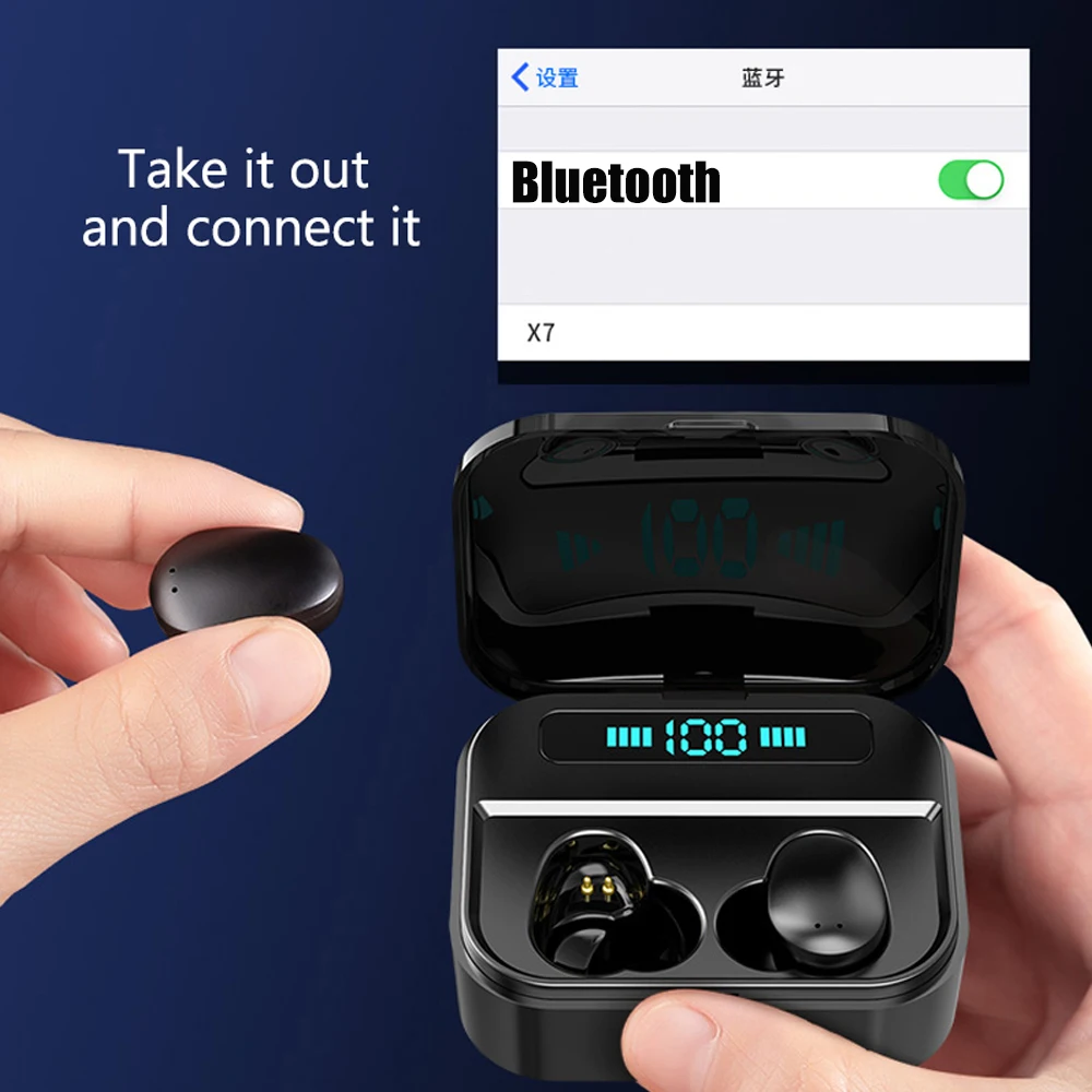 Bluetooth V5.0 беспроводные наушники мини сенсорный наушник X7 TWS Bluetooth беспроводной наушник Hifi гарнитура для смартфонов