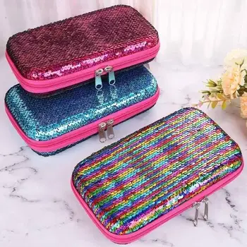 

Kids Sequins Zipper Large Capacity Pencil Case Pen Bag Storage Stationery Gift